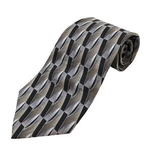 Giovanni Seta Studio Collection Men's 100% Silk Hand Sewn Neck Tie Black Silver
